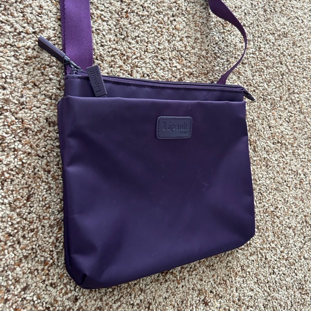 Lipault Purple Nylon Crossbody Adjustable Strap - Picture 7 of 11